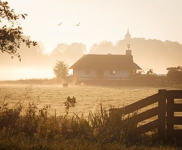 Landleben bei Sonnenaufgang von Thijs Friederich