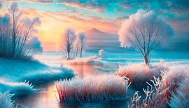 Winterlandschap met sneeuw