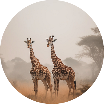 Giraffen in de Savanne van drdigitaldesign