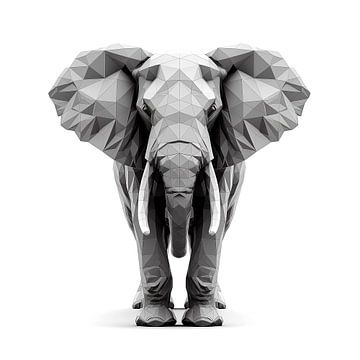 Forme géométrique d'un éléphant majestueux sur Color Square
