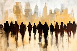 Silhouettes with urban skyline by Art & Soul Creations