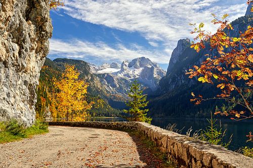 Herfst aan het Gosausee-meer