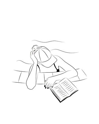 Femme lisant dans une piscine