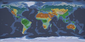 Wereldkaart gekleurd papier