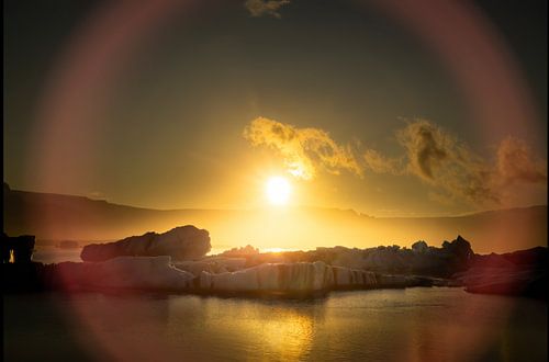 Glacier sunset halo