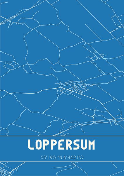 Blueprint | Map | Loppersum (Groningen) by Prints of Place