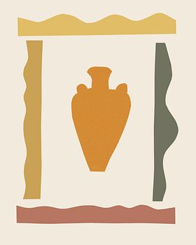 Grafisches Stillleben mit Vase und Rahmen