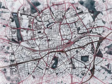 Map of Essen with the style 'White Winter' by Maporia