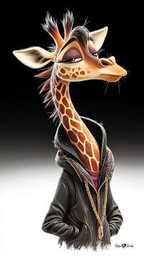 giraffe portrait by Gelissen Artworks