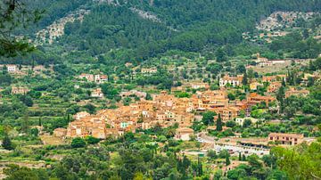 Panoramisch uitzicht op het oude mediterrane dorp Fornalutx van Alex Winter