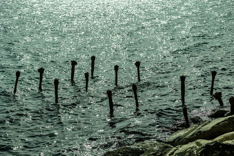 Anchors in the sea with sun reflection on the water in Cyprus by Eric van Nieuwland