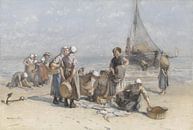 Femmes de pêcheurs sur la plage de Scheveningen, Bernardus Johannes Blommers, ca. 1880 - ca. 1885 par Schilders Gilde Aperçu