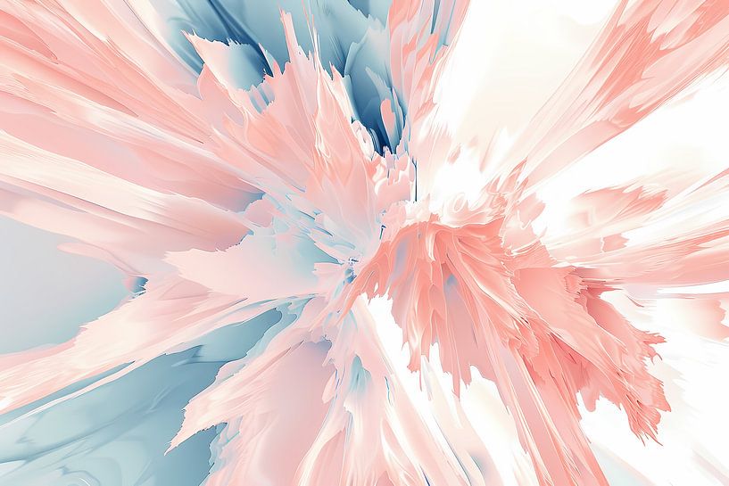 Abstract schilderij met zachte kleuren en dynamiek van Art & Soul Creations