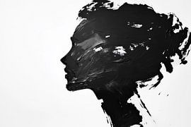 Zwart silhouet van een vrouw van Poster Art Shop