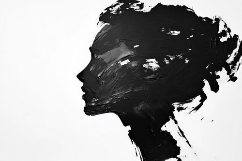 Zwart silhouet van een vrouw