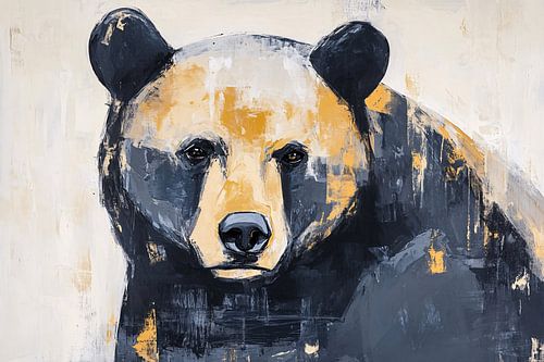 Abstracte kunst met beer
