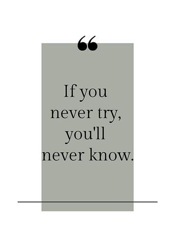 Poster 'Never try' in alle mogelijke kleuren!
