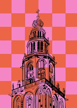 Martinitoren Groningen met blokken