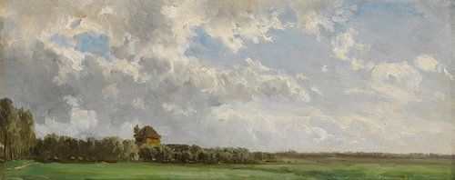 Carlos de Haes-Grasland landschap, plattelandsidylle, Antiek landschap