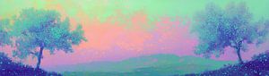 Mint Horizon mit zwei Bäumen