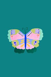 Colorful Whimsical Butterfly by Karen Menzenbach