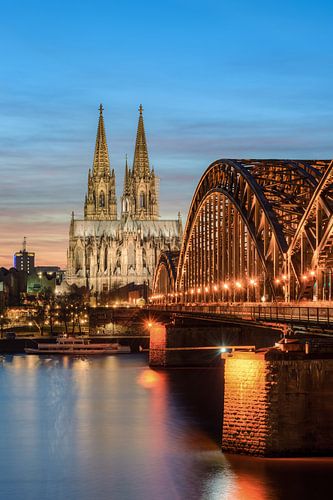 Cologne Hohenzoller Bridge and Cologne Cathedral