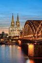 Köln Hohenzollerbrücke und Kölner Dom von Michael Valjak Miniaturansicht