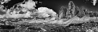Dolomiten Panorama schwarzweiss