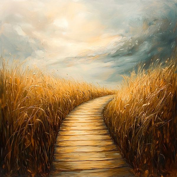 Hiking trail in the field by Poster Art Shop