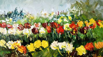 Bloemen in een veld van Frank Heinz