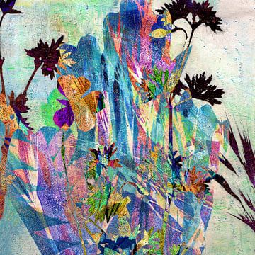 bloemen - licht en schaduw met zwart van Claudia Gründler