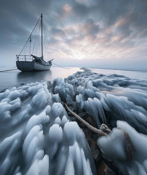 Eismeer von fernlichtsicht
