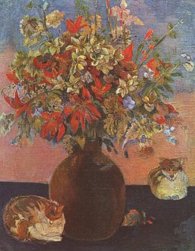 Bloemen en katten, Paul Gauguin - 1899