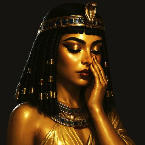 Cleopatra detailportret in gouden elegantie