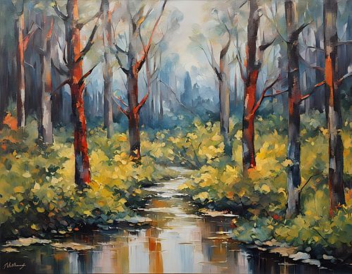 Autumnal forest stream