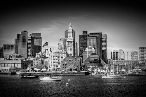 BOSTON Skyline North End en het Financial District | monochroom