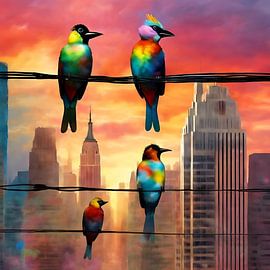 Birds on a Wire by Gert-Jan Siesling
