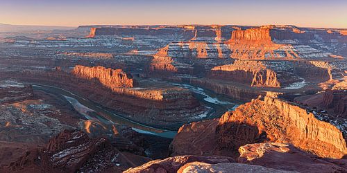 Winter zonsopkomst Dead Horse Point State Park, Utah