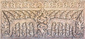 Skulptur im Tempel in Kambodscha