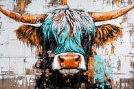 Kleurrijke Schotse hooglander kunst van Imperial Art House thumbnail