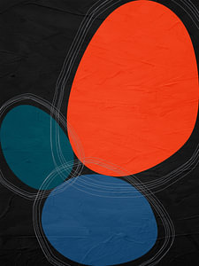 Moderne Abstrakte Organische Geometrische Farbkunst