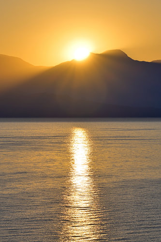Sunrise over the Taygetos Mountains in Greece