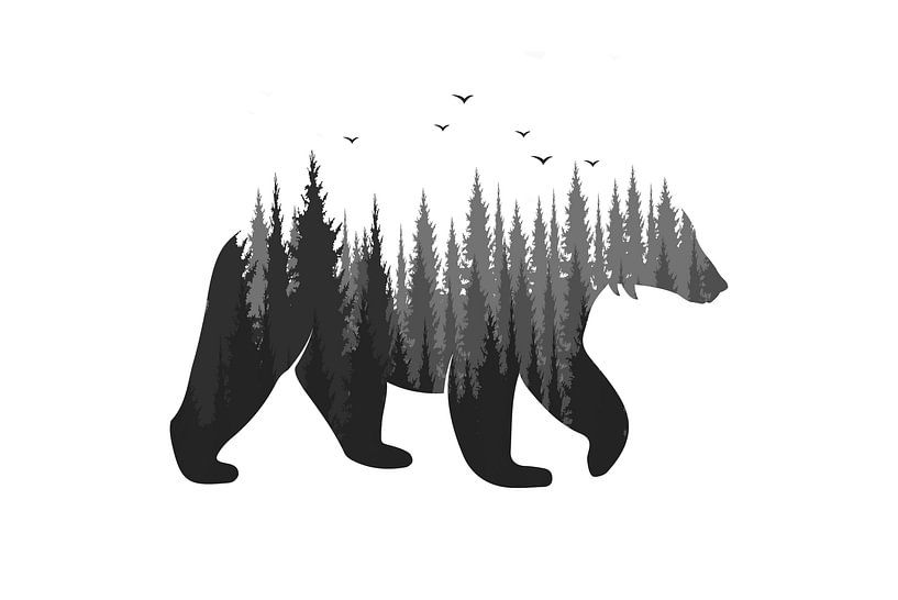 Bär im Wald by Poster Art Shop