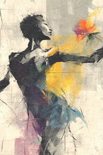 Femme méditative avec une fleur