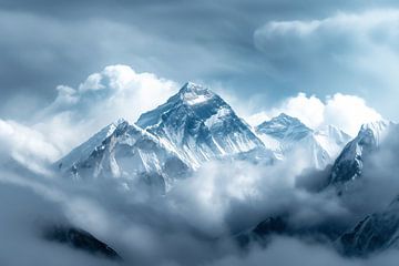Uitzicht op de majestueuze Everest van fernlichtsicht