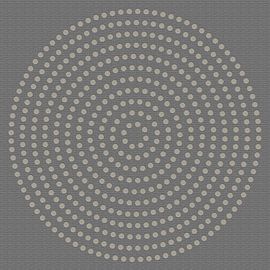 Moderne abstrakte geometrische minimalistische Kunst. Kreise auf Leinenoptik hellgrau von Dina Dankers