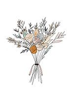Moderne bos bloemen Illustratie