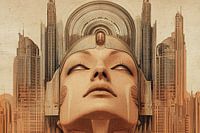 Die Muse von Metropolis im futuristischen Glanz