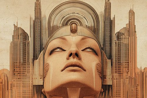 De muze van Metropolis in futuristische pracht