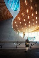 With long time photo of the Lines of Arnhem Central Station